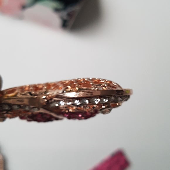 Betsey Johnson Style Necklace Heart Crystal Pendant - Picture 6 of 10